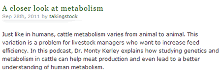 Dr. Kerley discusses variation in cattle efficiency