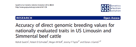 Accuracy of direct genomic breeding values for nationally evaluated traits in US Limousin and Simmental beef cattle