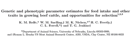 Genetic and phenotypic parameter estimates for feed intake and other traits in growing beef cattle, and opportunities for selection