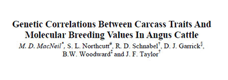 Genetic Correlations Between Carcass Traits And Molecular Breeding Values In Angus Cattle