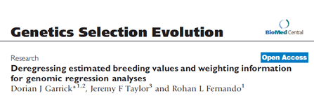 Deregressing estimated breeding values and weighting information for genomic regression analyses