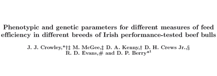 Phenotypic and genetic parameters for different measures of feed efficiency in different breeds of Irish performance-tested beef bulls